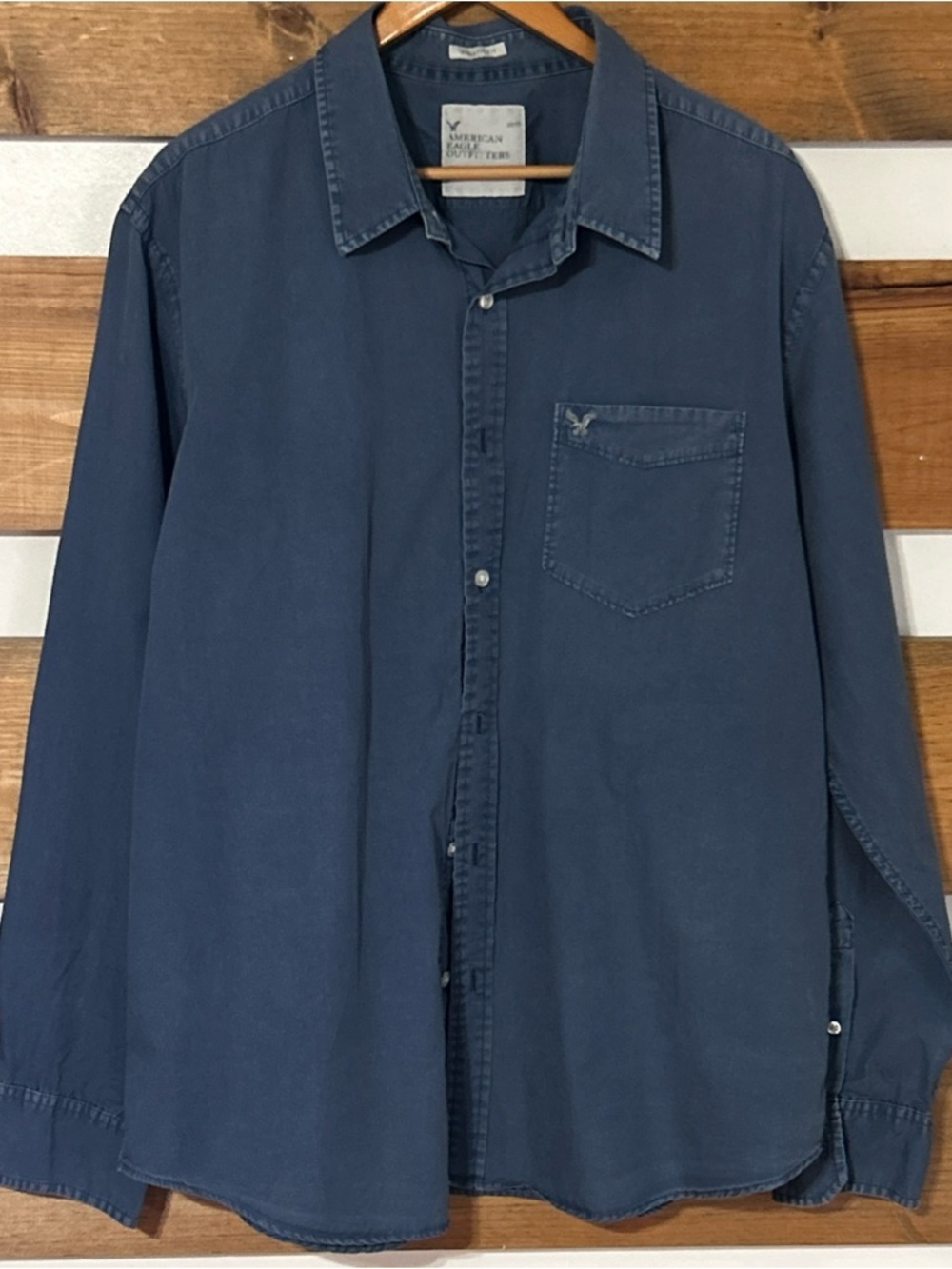 American Eagle Outfitters Long Sleeve Button Down Athletic Fit Grunge Size XXL